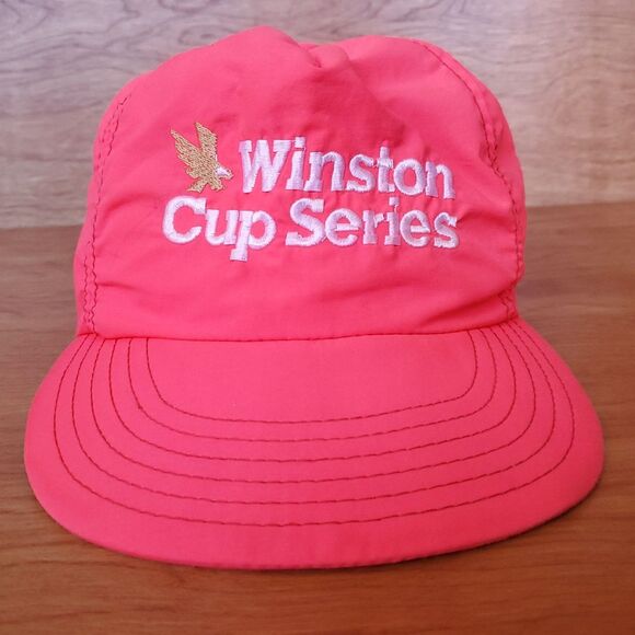 Vintage Winston Cup Series Hat NASCAR 80s USA Bright Neon Pink Snapback Cap - Picture 4 of 12